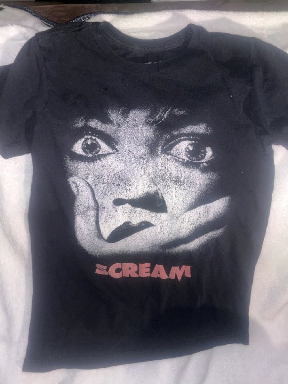 Black 'Scream' Graphic Short Sleeve Tee